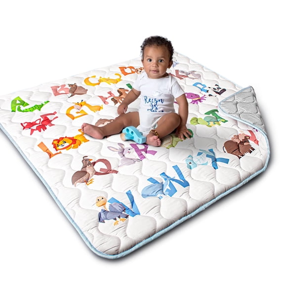 Beavtaens Baby Play Mat for Floor, Fits 43x43 Playpen, Non-Slip, Soft for Infants, 0-4 Years, Animal