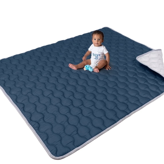 Beavtaens Baby Play Mat for Floor, Fits 71x59 Playpen, Non-Slip, Soft for Infants, 0-4 Years, Dark Gray