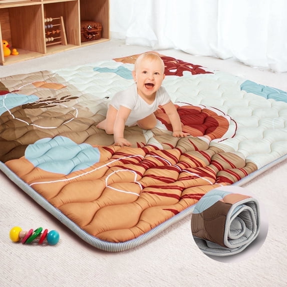 Beavtaens Baby Play Mat for Floor, Foam 50"x50"x1" Playpen Mat, Thickened & Non-Slip, for Ages 0-4