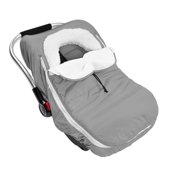 Beavtaens Winter Baby Car Seat Cover, Warm Cozy Breathable, Watreproof Carseat Canopy for Boys, Infant, Grey