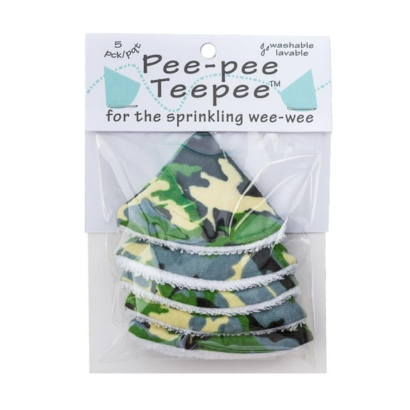 Beba Bean Pee Pee Teepee Baby Boy Pee Shield, 5 Pieces, Camo Green