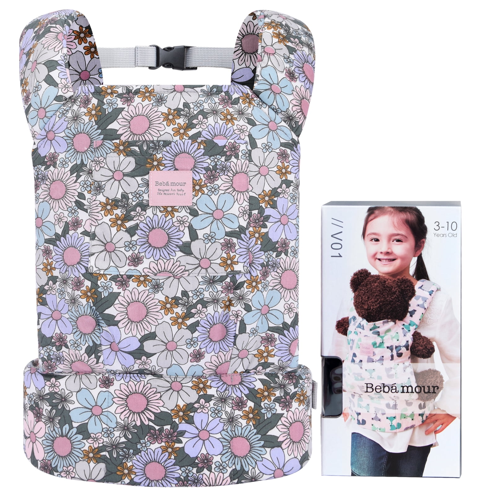 Travel And Tour Trolley Carrier With Bed For 18-inch Dolls - Gray/Stars Badger Basket