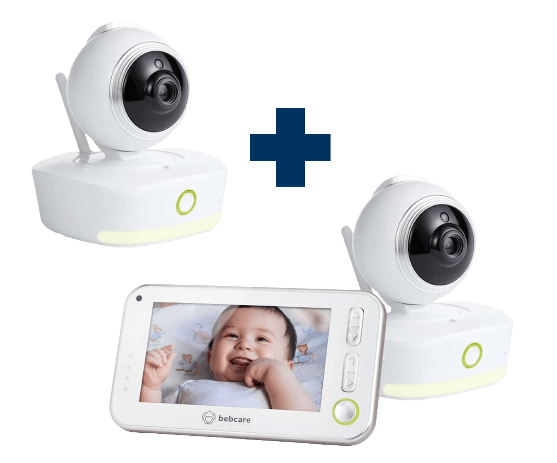 Bebcare Motion - Video Baby Monitor (2-Camera Bundle): 4.3" Ultra-Clear Screen, 360° Pan-and-Tilt Camera, Temperature Sensor, Motion and Sound Alert, Auto Baby Tracking Camera