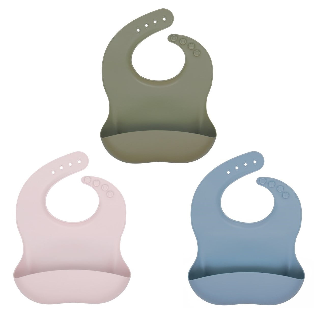 Bebcare Pershe Baby Bib, 3-Pack, Dishwasher Safe, Durable, Eco-Friendly, BPA-Free, Multi-color