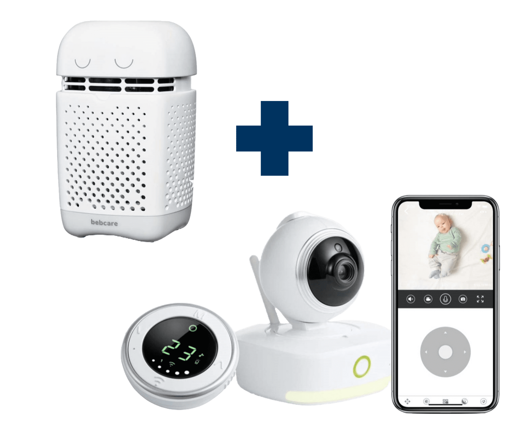 Bebcare iQ Baby Monitor + Bebcare Smart Air Purifier Gift Set - 1080p WiFi Video Monitor, Smart Baby Alerts, Motion Detection, EPA11 Baby Air Purifier, Free iOS and Android App