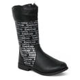 thumbnail image 1 of Bebe Girls 11-4 Foil Print Logo Riding Boots(Black 13), 1 of 2