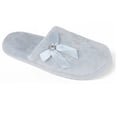 thumbnail image 1 of Bebe Girls 11-5 Embroidered Bow Plush Slippers(Grey 2/3), 1 of 2