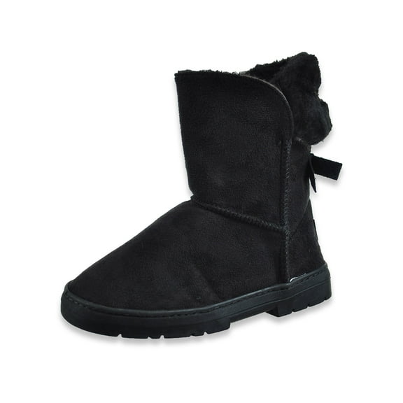 Bebe Girls' Faux-Fur Boots, Black, 2 youth