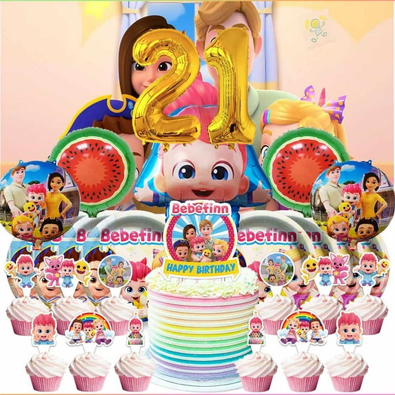 Bebe Playtime 21th Tableware Balloons Cake Toppers Backdrop Banner Supplies Party Decor Plates Decorations