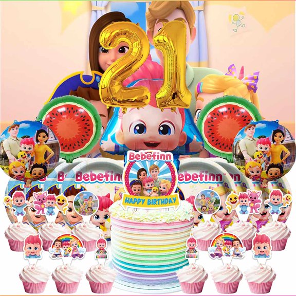 Bebe Playtime 21th Tableware Balloons Cake Toppers Backdrop Banner Supplies Party Decor Plates Decorations