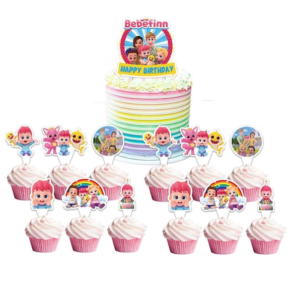 Bebe Playtime Cake Topper Cupcake Set Themed Birthday Party Supplies Decoration Decor Kit