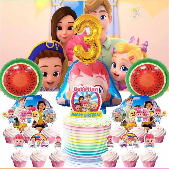 Bebe Playtime Party Supplies Decor 3rd Kit Balloons Birthday Cake Topper Banner Backdrop Decorations