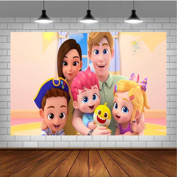 Bebe Playtime Themed Birthday Backdrop Banner - Hanging Wall Decor Tapestry for Party Celebrations