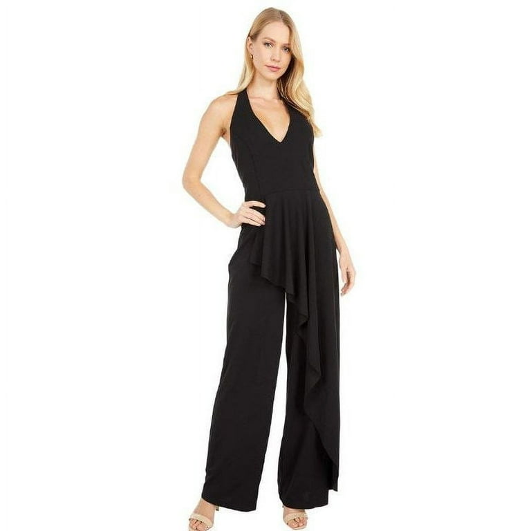 Bebe Scuba Crepe Jumpsuit Black Size XL