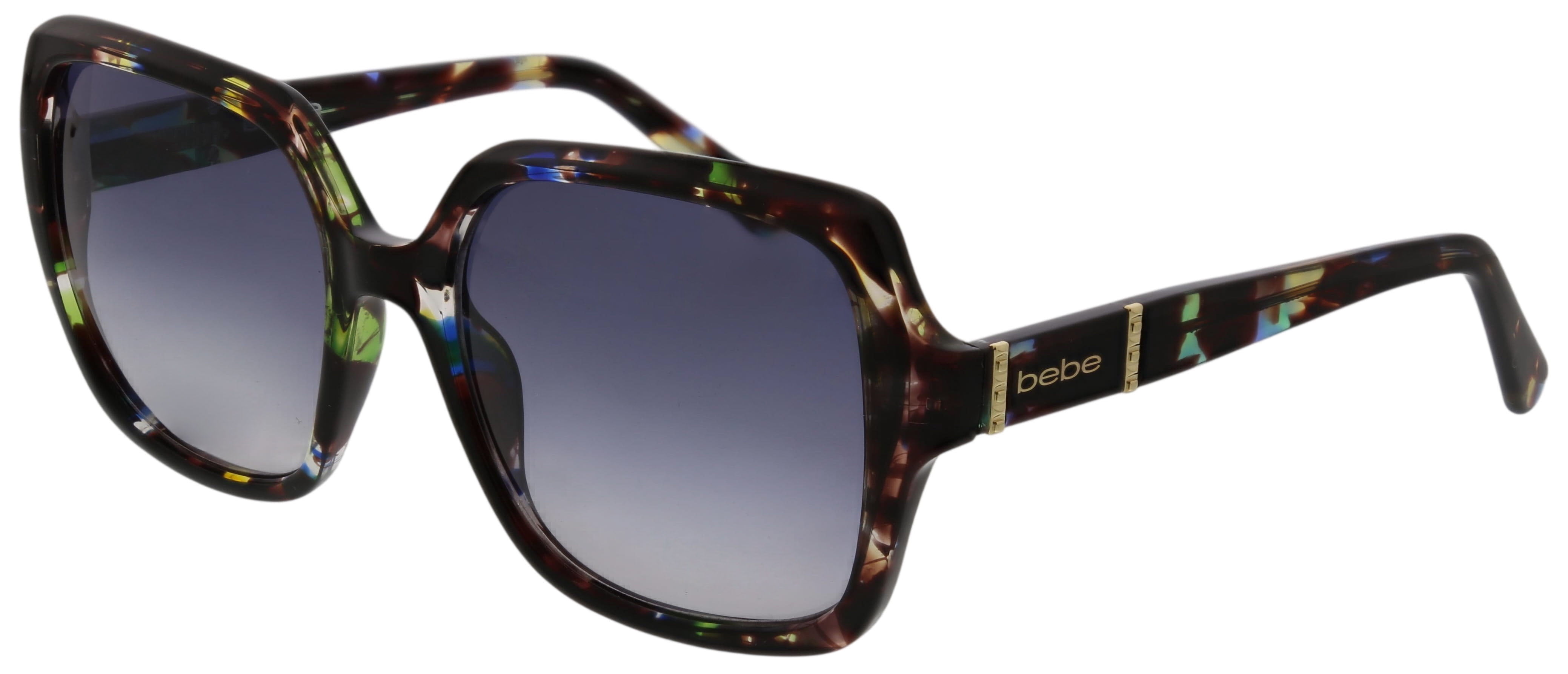 Bebe Women's Square Prescription Sunglasses with Case, BBOS1002 Blue Demi