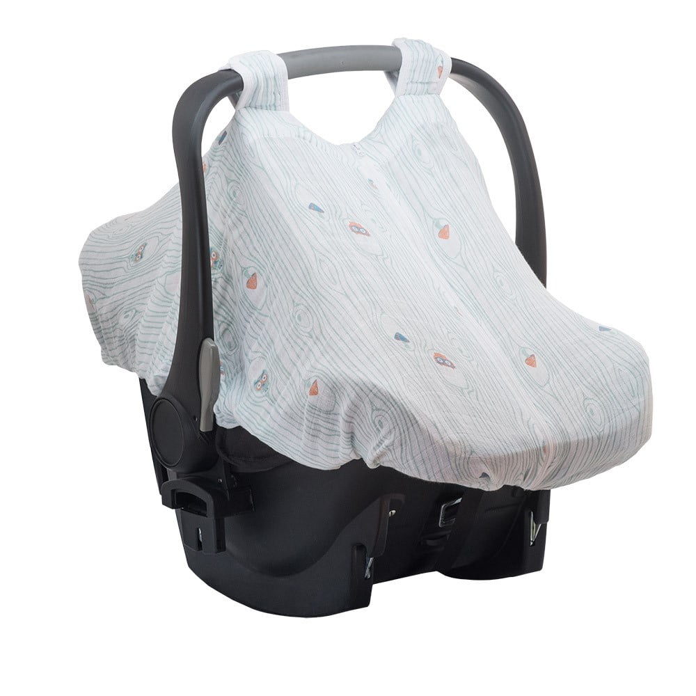 Bebe au Lait Muslin Car Seat Cover Little Owl