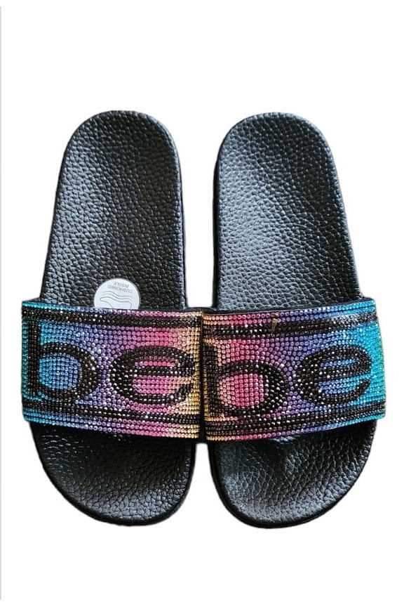 girls black Metallic Slides [M-13 /1]