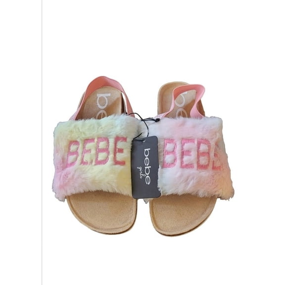 Bebe girls rainbow multi fur sandals [S-11] toddler