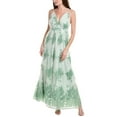 thumbnail image 1 of Bebe womens  Flocked Mesh Maxi Dress, xs, Green, 1 of 3