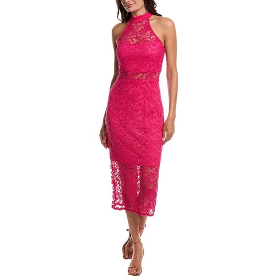 Bebe womens Halter Top Midi Dress, xs, Pink
