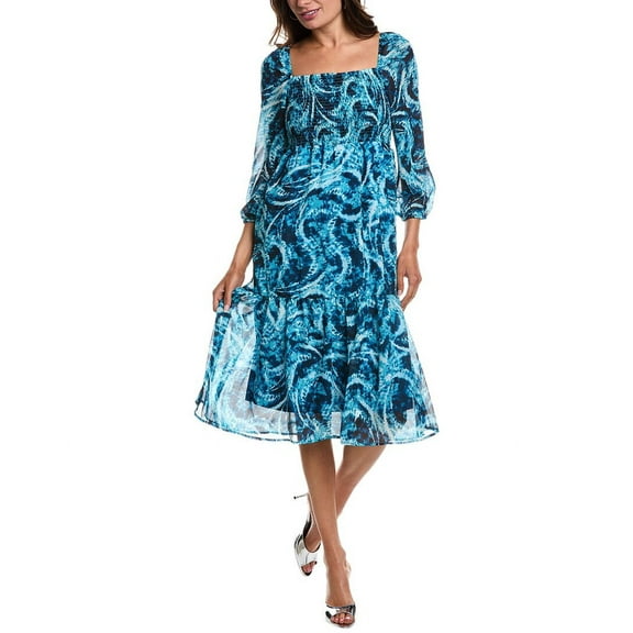 Bebe womens Long Sleeve Midi Dress, s, Blue