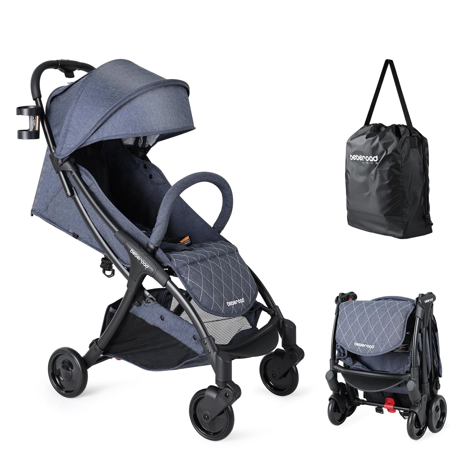 BebeRoad R2 Ultra Compact Lightweight Travel Folding Stroller with Canopy, Blue