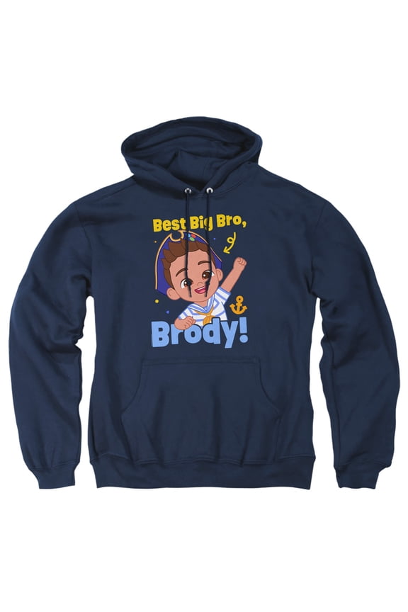 Best Big Bro Brody Adult Pull-Over Hoodie, Navy, X-Large