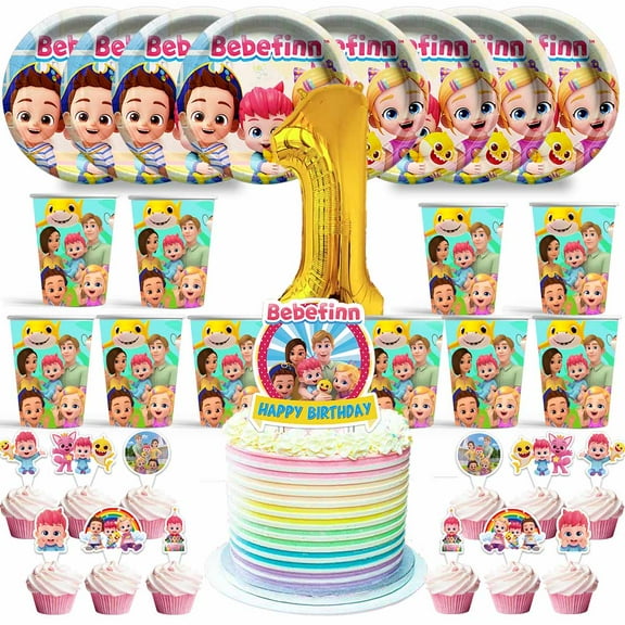 Bebe Playtime Birthday 1st Cups Party Supplies Plates Fans Decorations Cake Topper Decor
