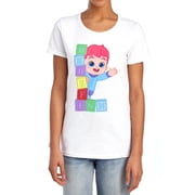 Bebefinn Building Blocks Womens T Shirt, White, Medium