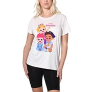 Bebefinn Siblings Womens Loose T-Shirt, White, 2X-Large