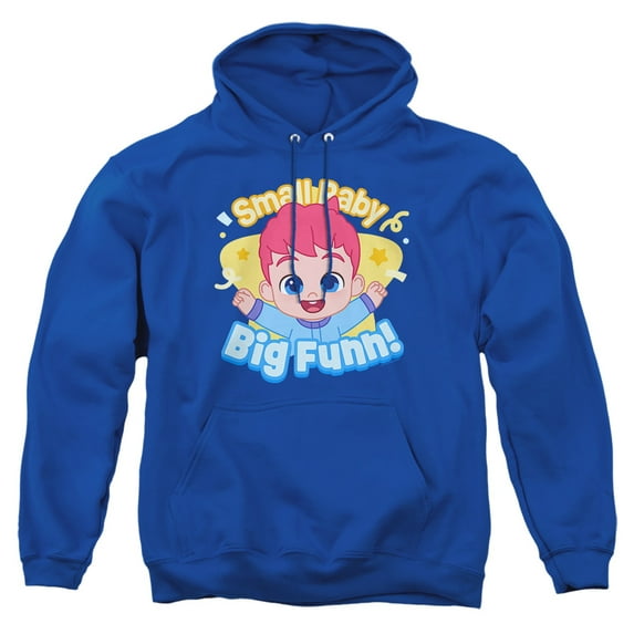 Bebefinn Small Baby Big Fun Adult Pull-Over Hoodie, Royal, X-Large