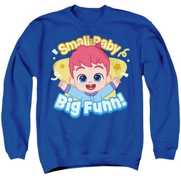 Bebefinn Small Baby Big Fun Unisex Adult Crewneck Sweatshirt, Royal, Large