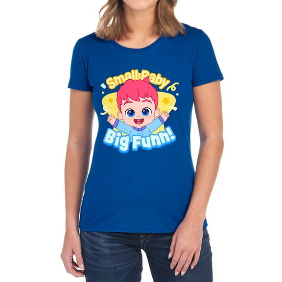Bebefinn Small Baby Big Fun Women's T Shirt, Royal, X-Large