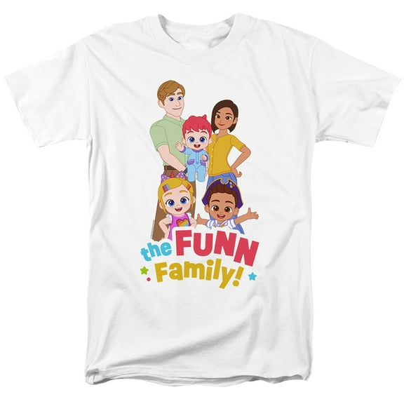 Bebefinn The Fun Family Unisex Adult T Shirt, White, Large