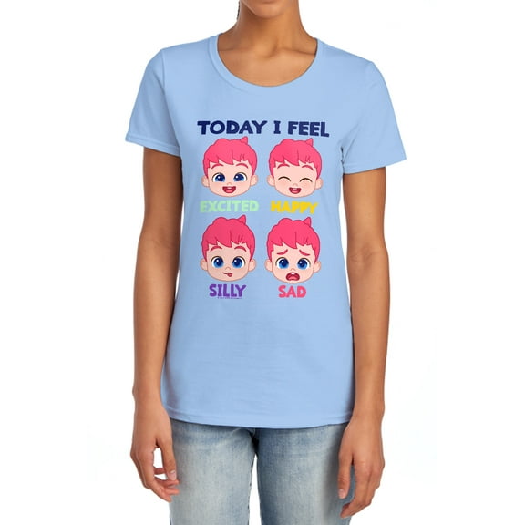Bebefinn Today I Feel Women's T Shirt, Light Blue, Small