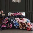 thumbnail image 1 of Bebejan Black Night Poppies 5 Piece Comforter Set, King, 100% Cotton Sateen, Reversible,All Season, Cozy Comfort, 1 of 9