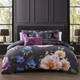 thumbnail image 1 of Bebejan Elegant Blossoms 5 Piece Comforter Set, King, Grey, 100% Cotton Sateen, Reversible, All Season, Cozy Comfort, 1 of 8
