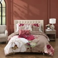 thumbnail image 1 of Bebejan Florence 5 Piece Comforter Set, King, Brown, 100% Cotton Sateen, Reversible, All Season, Cozy Comfort, 1 of 8