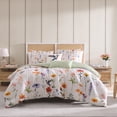 thumbnail image 1 of Bebejan Fresh Cut Flowers 5 Piece Comforter Set, King, Ivory, 100% Cotton Sateen, Reversible, All Season, Cozy Comfort, 1 of 10