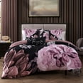 thumbnail image 1 of Bebejan Midnight Meadow 5 Piece Comforter Set, Queen, Black, 100% Cotton Sateen, Reversible, All Season, Cozy Comfort, 1 of 9