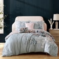 thumbnail image 1 of Bebejan Peach Leaves on Sage 5 Piece Comforter Set, Queen, Green, 100% Cotton Sateen, Reversible, All Season, Cozy Comfort, 1 of 11