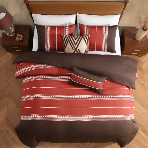 Bebejan Terra Spice 5 Piece Reversible Comforter Set, Queen, 100% Cotton Sateen, Reversible, All Season, Cozy Comfort
