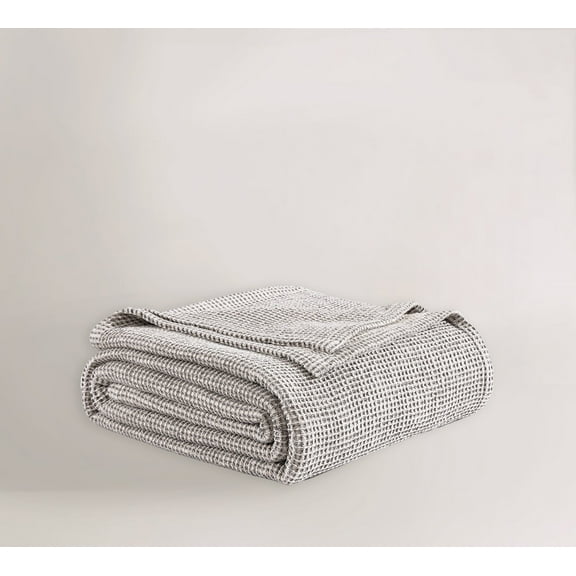 Bebejan Waffle Weave Blanket, Modern, Gray Stone, Queen, Breathable
