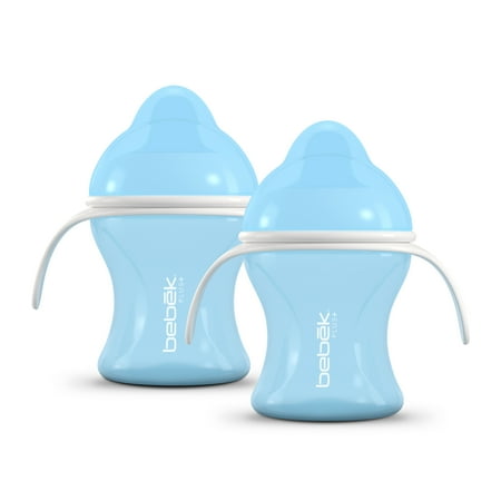 Bebek® 5 oz Baby Sippy Cup Flexible Spout with Handles, BPA-Free Blue ( Pack of Two)