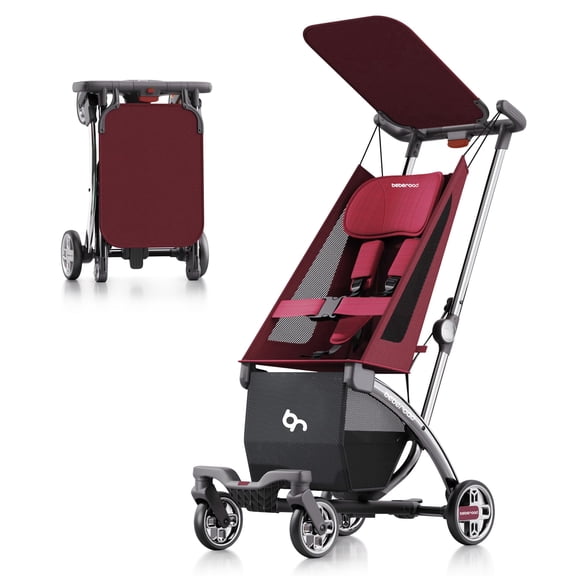 Beberoad Love R1 Auto-Folding Ultra Lightweight Travel Stroller for Airplane, Compact Strollers for Babies and Toddlers Aged 6-36 Months, Only 11.5 lbs, Can Combine into a Double Stroller, Red