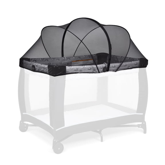 Beberoad Love Universal Pack N Play Mosquito Net Cover, Breathable Playard Mesh Canopy with Dual-Way Zipper, Black