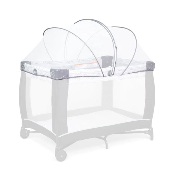 Beberoad Love Universal Pack N Play Mosquito Net Cover, Breathable Playard Mesh Canopy with Dual-Way Zipper, White