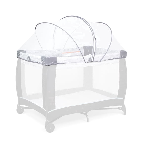 Beberoad Love Universal Pack N Play Mosquito Net Cover, Breathable Playard Mesh Canopy with Dual-Way Zipper, White