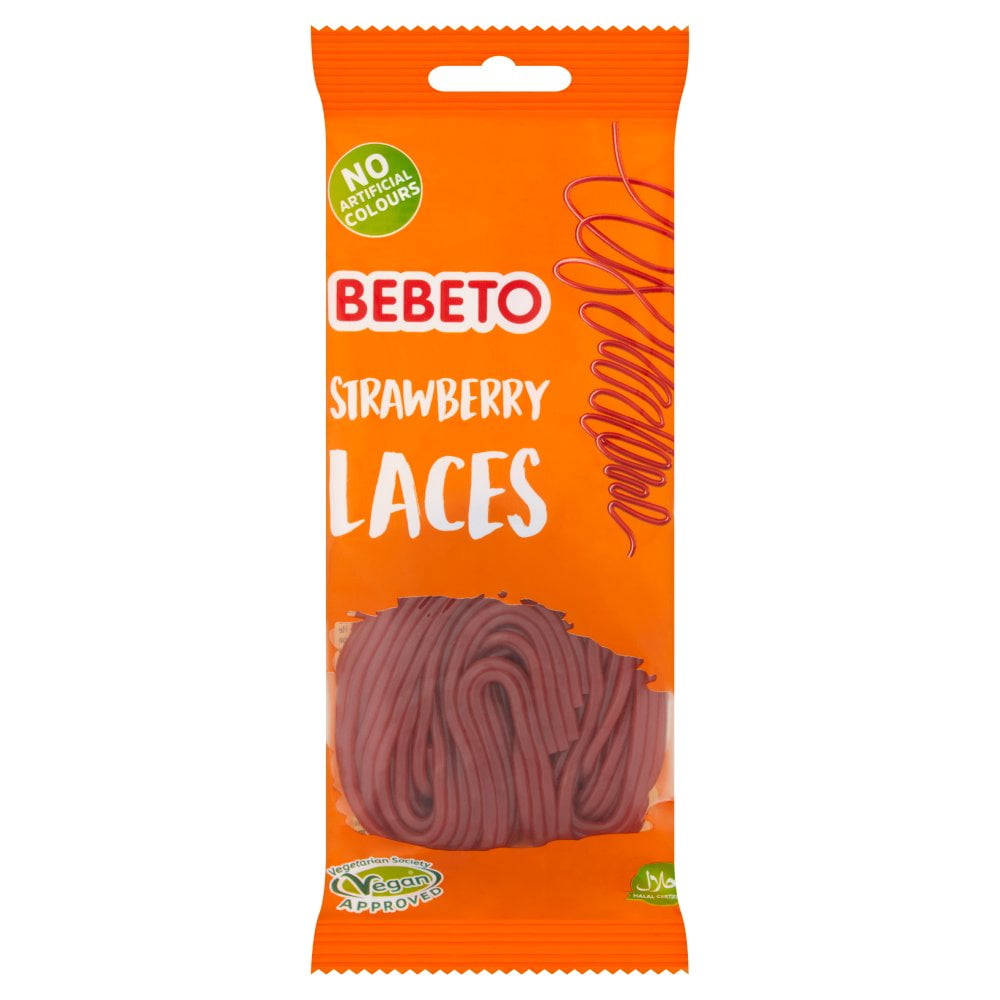Bebeto Strawberry Laces 160g (pack of 12)