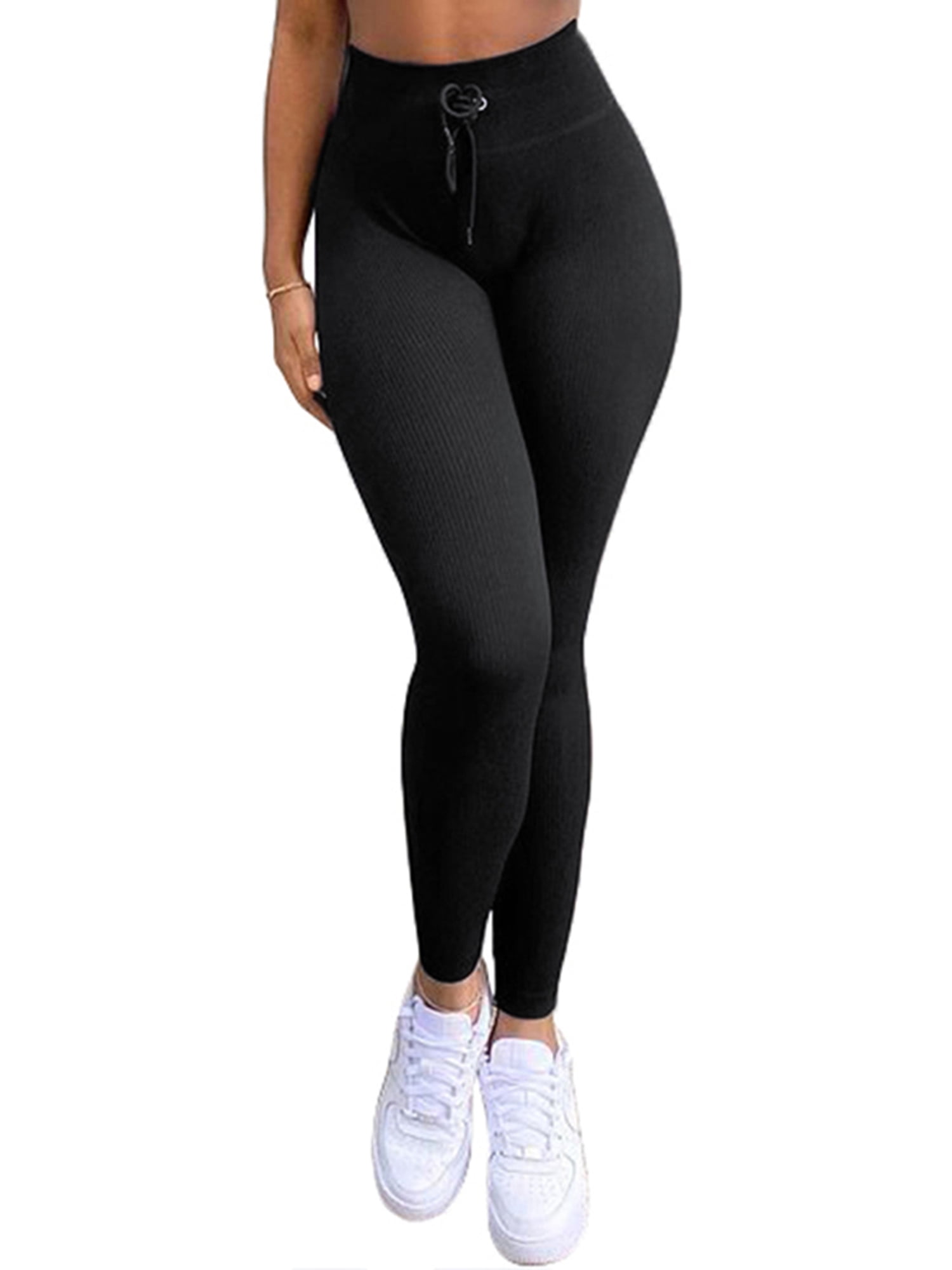 Bebiullo Butt Lifting Anti Cellulite Leggings for Women High Waisted Yoga  Pants Workout Tummy Control Sport Tights Black L